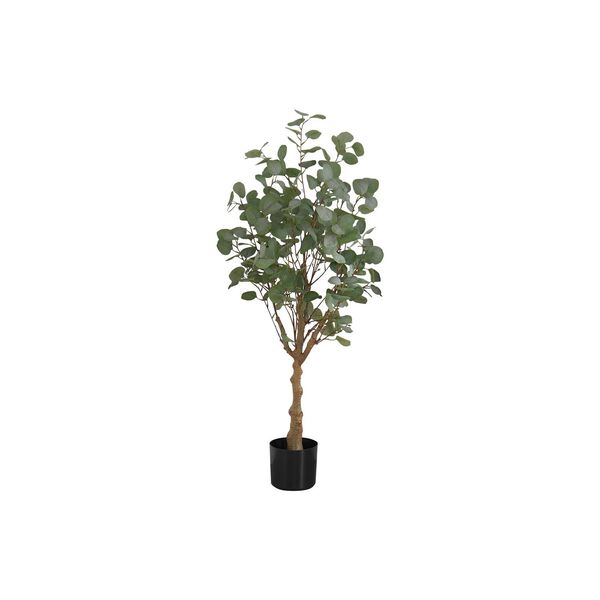 Black Green 46-Inch Indoor Faux Fake Floor Potted Decorative Artificial Plant, image 1